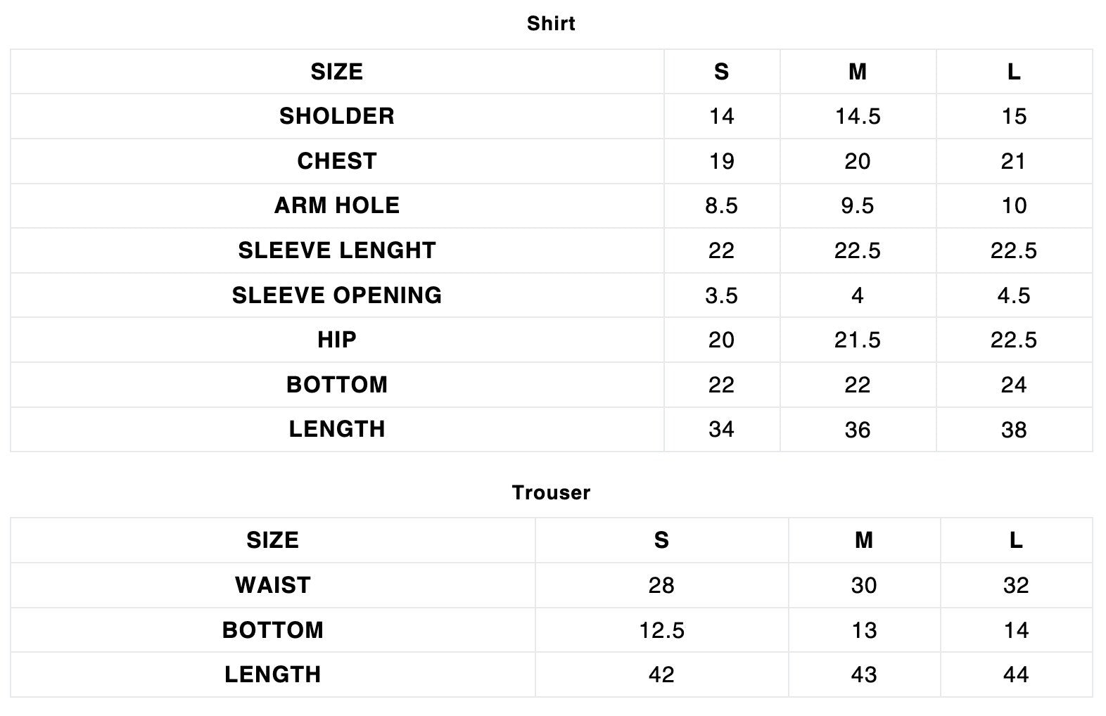Size Chart