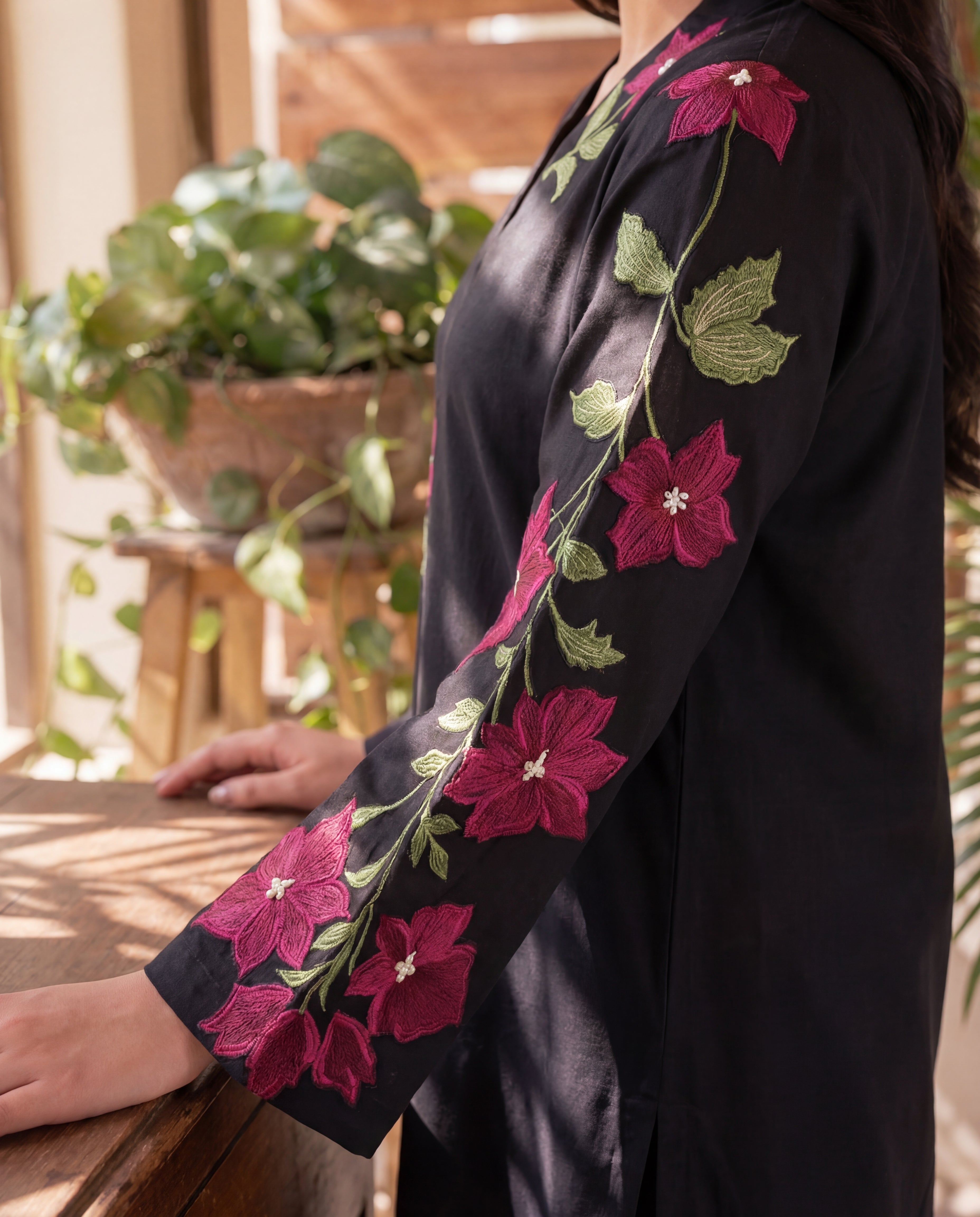 Miray Black Premium Fabric Pakistani Summer Dresses - Sahiba-clothing - 5