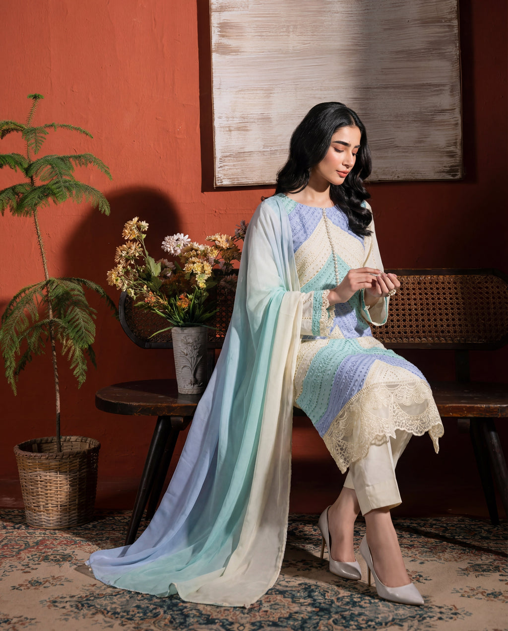 Moon Drop Premium Fabric Pakistani Summer Dresses - Sahiba-clothing - 6