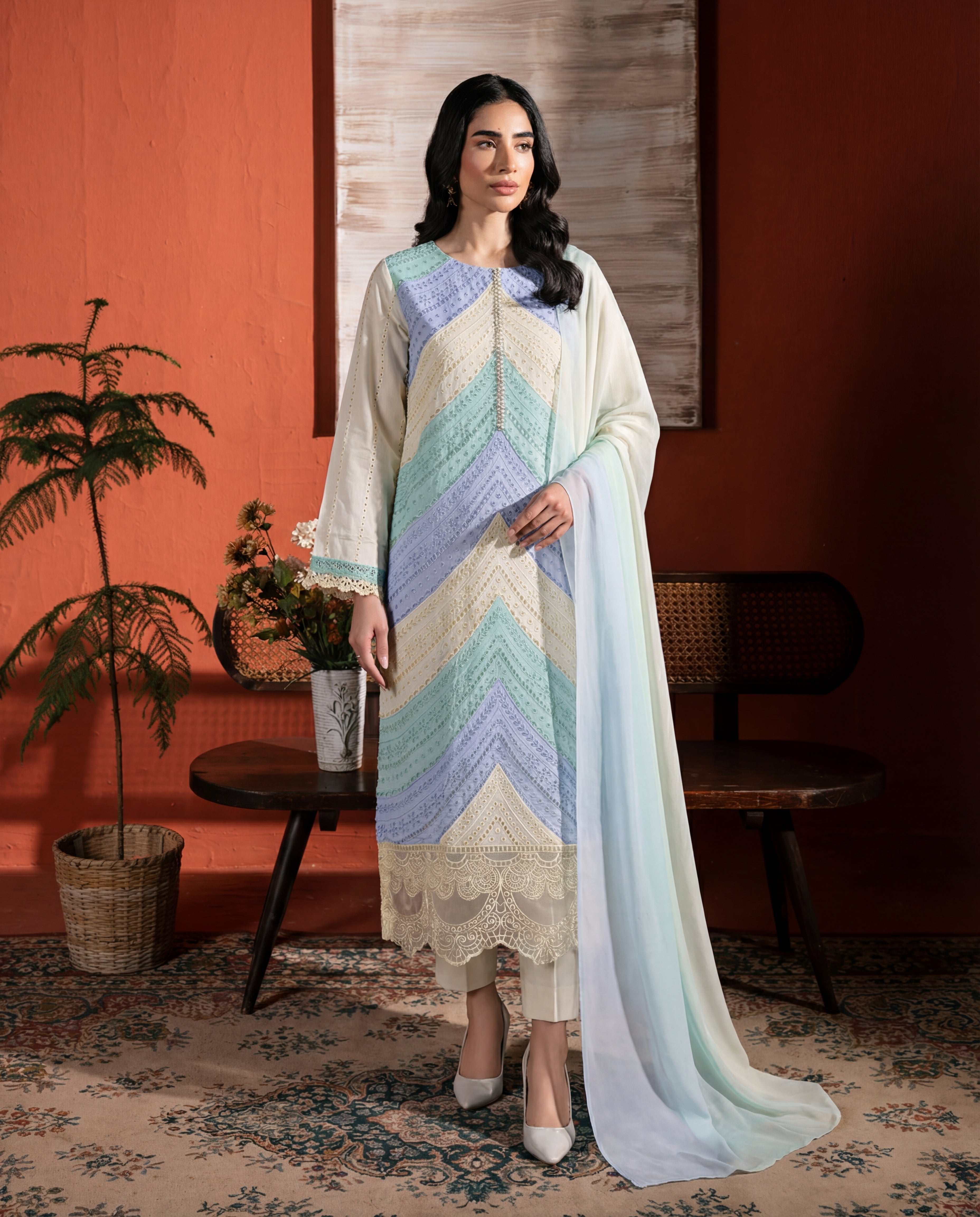 Moon Drop Premium Fabric Pakistani Summer Dresses - Sahiba-clothing - 1