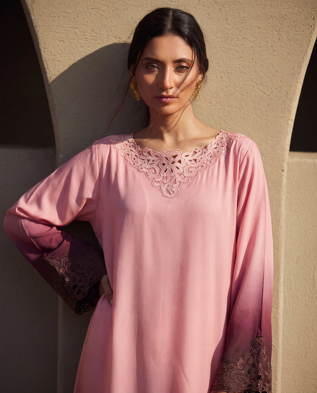 Naghma Pink Premium Fabric Pakistani Summer Dresses - Sahiba-clothing - 2