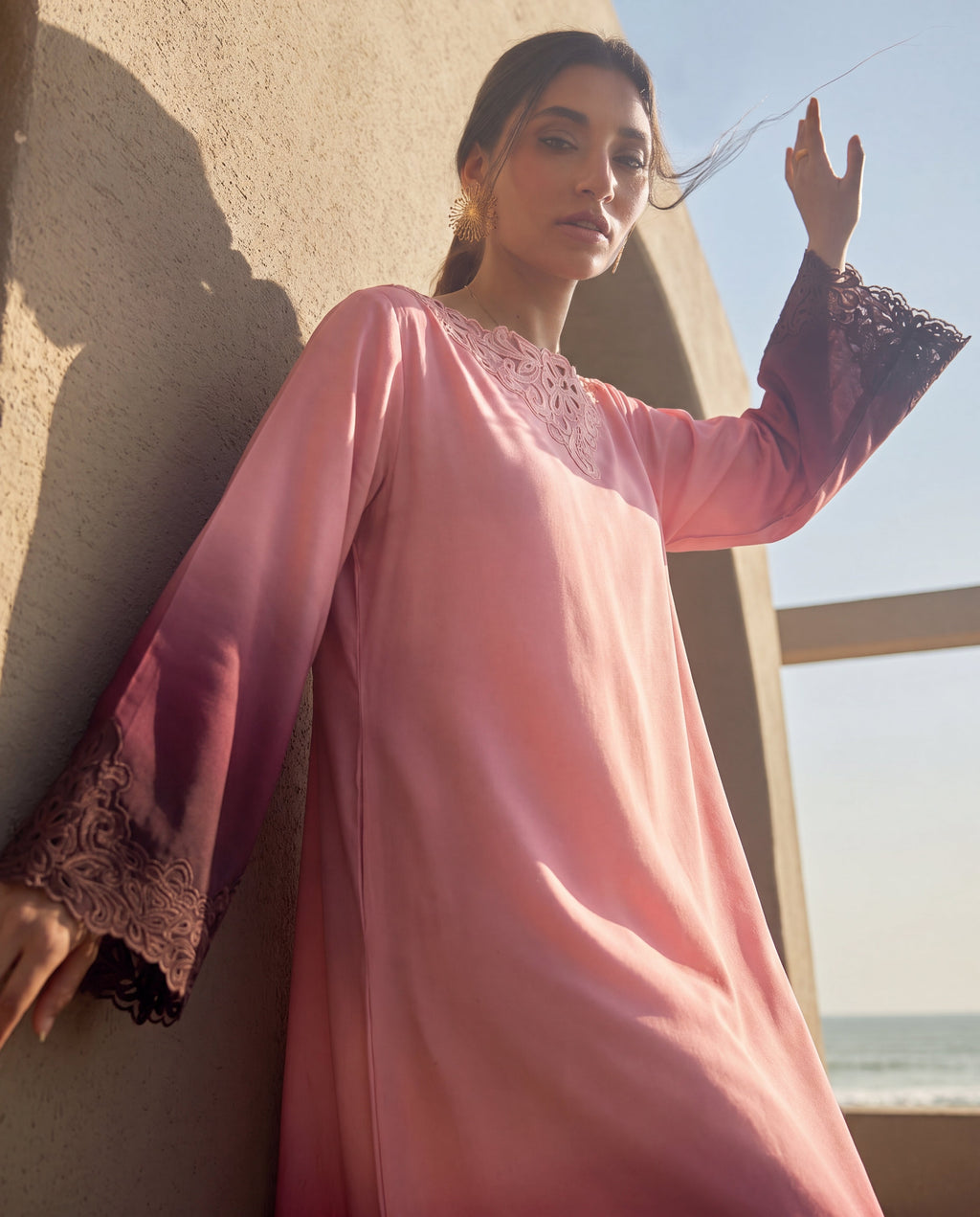 Naghma Pink Premium Fabric Pakistani Summer Dresses - Sahiba-clothing - 5