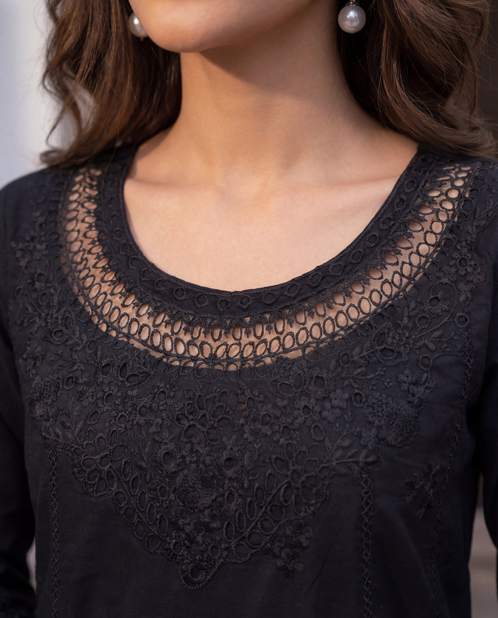 Namar - Black Premium Fabric Pakistani Summer Dresses - Sahiba-clothing - 5