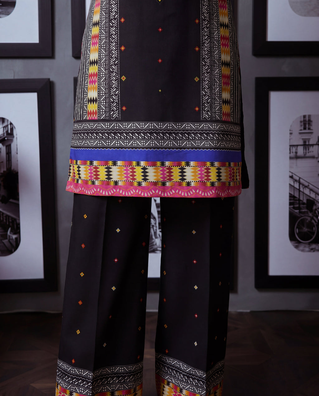 Narmeen - Black Premium Fabric Pakistani Summer Dresses - Sahiba-clothing - 5