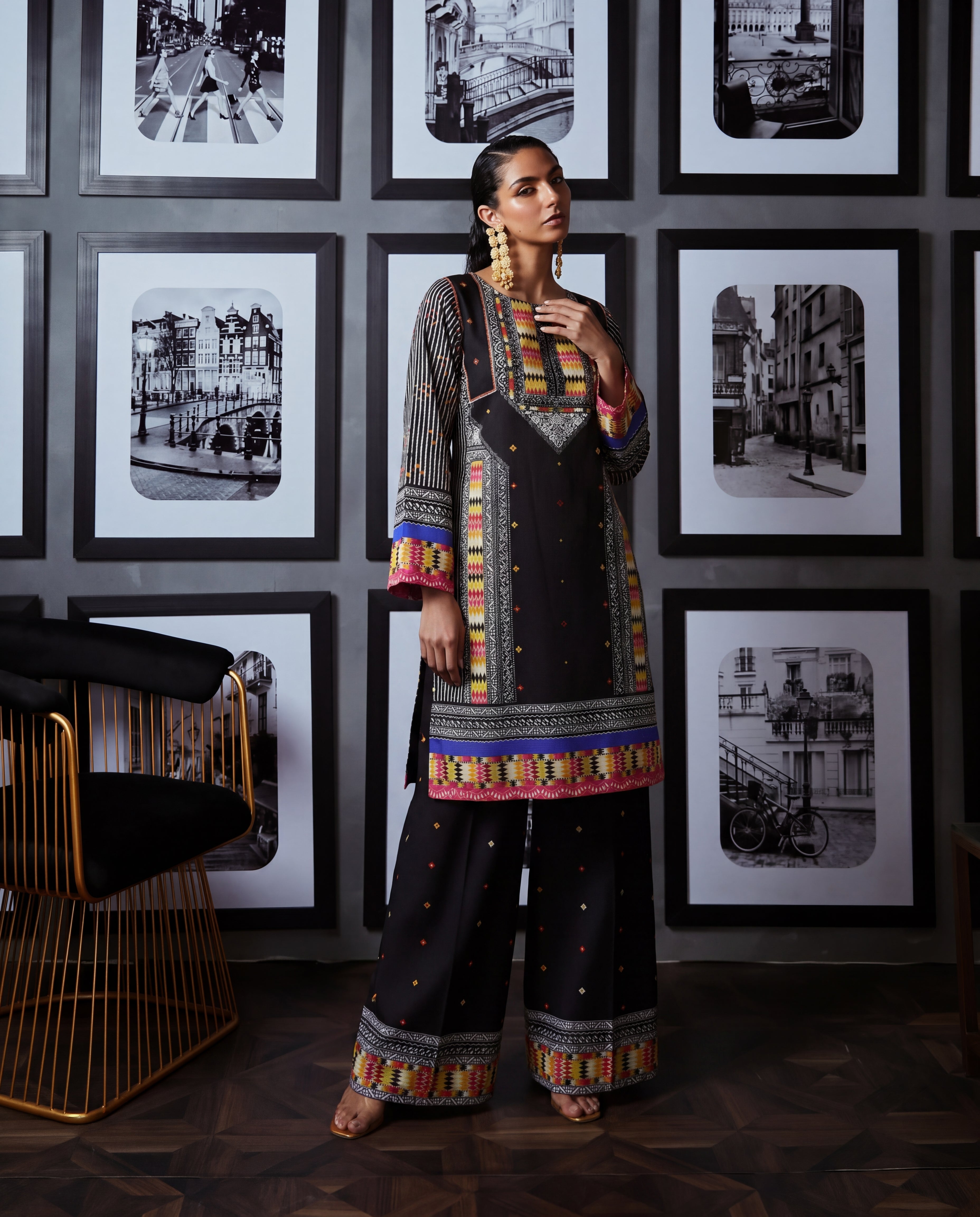 Narmeen - Black Premium Fabric Pakistani Summer Dresses - Sahiba-clothing - 4