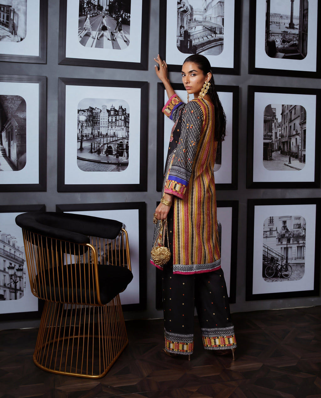 Narmeen - Black Premium Fabric Pakistani Summer Dresses - Sahiba-clothing - 3