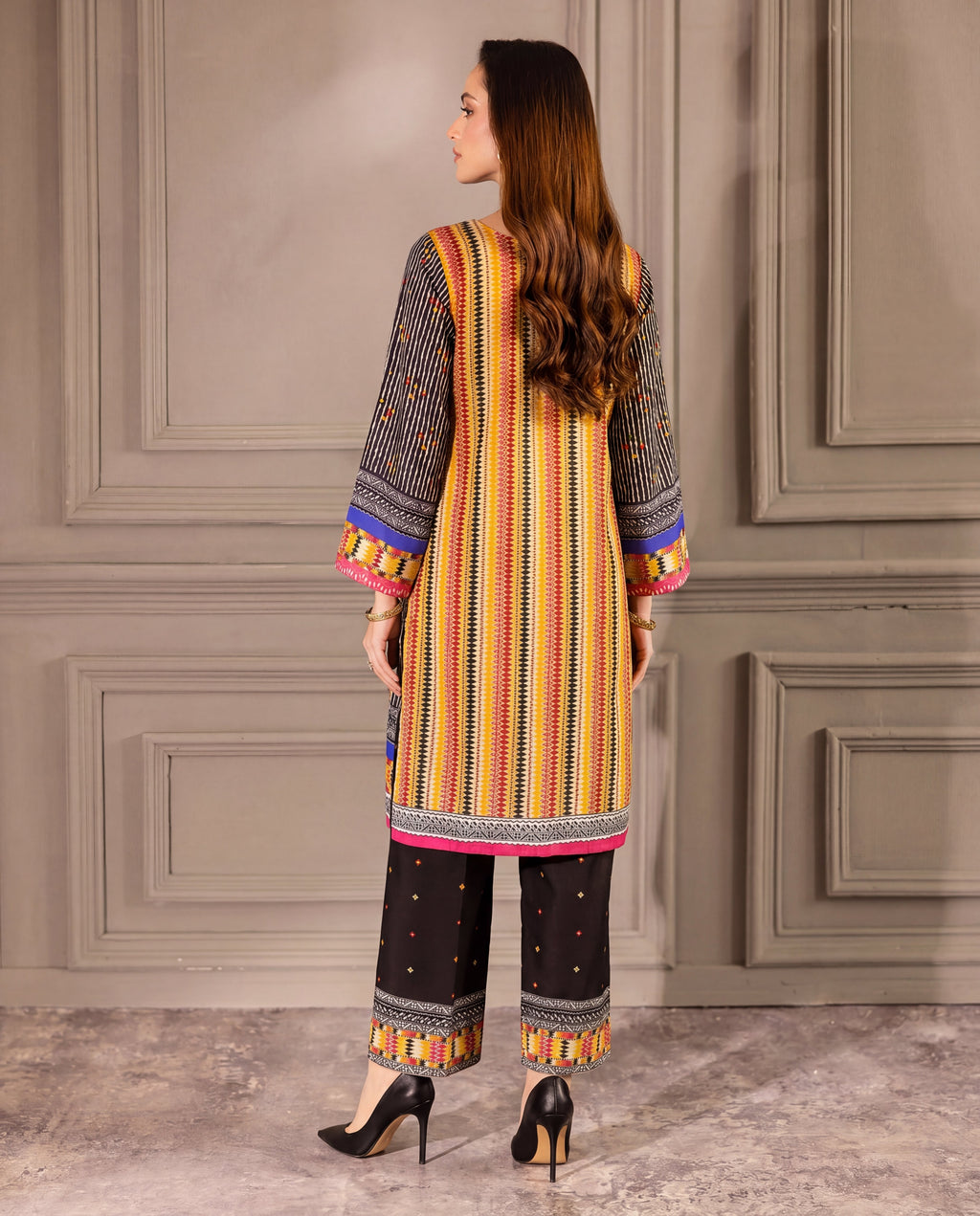 Narmeen - Black Premium Fabric Pakistani Summer Dresses - Sahiba-clothing - 12