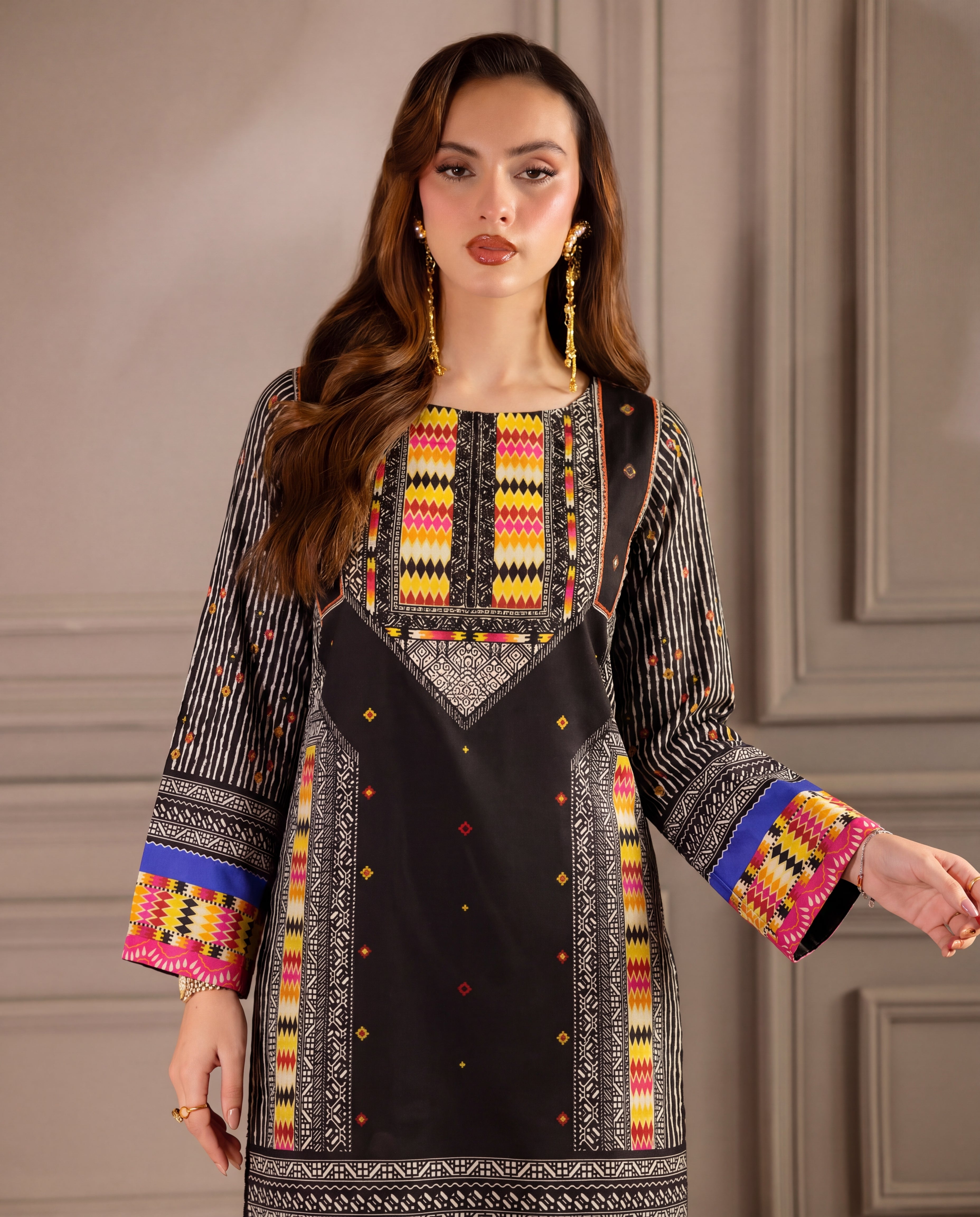 Narmeen - Black Premium Fabric Pakistani Summer Dresses - Sahiba-clothing - 11