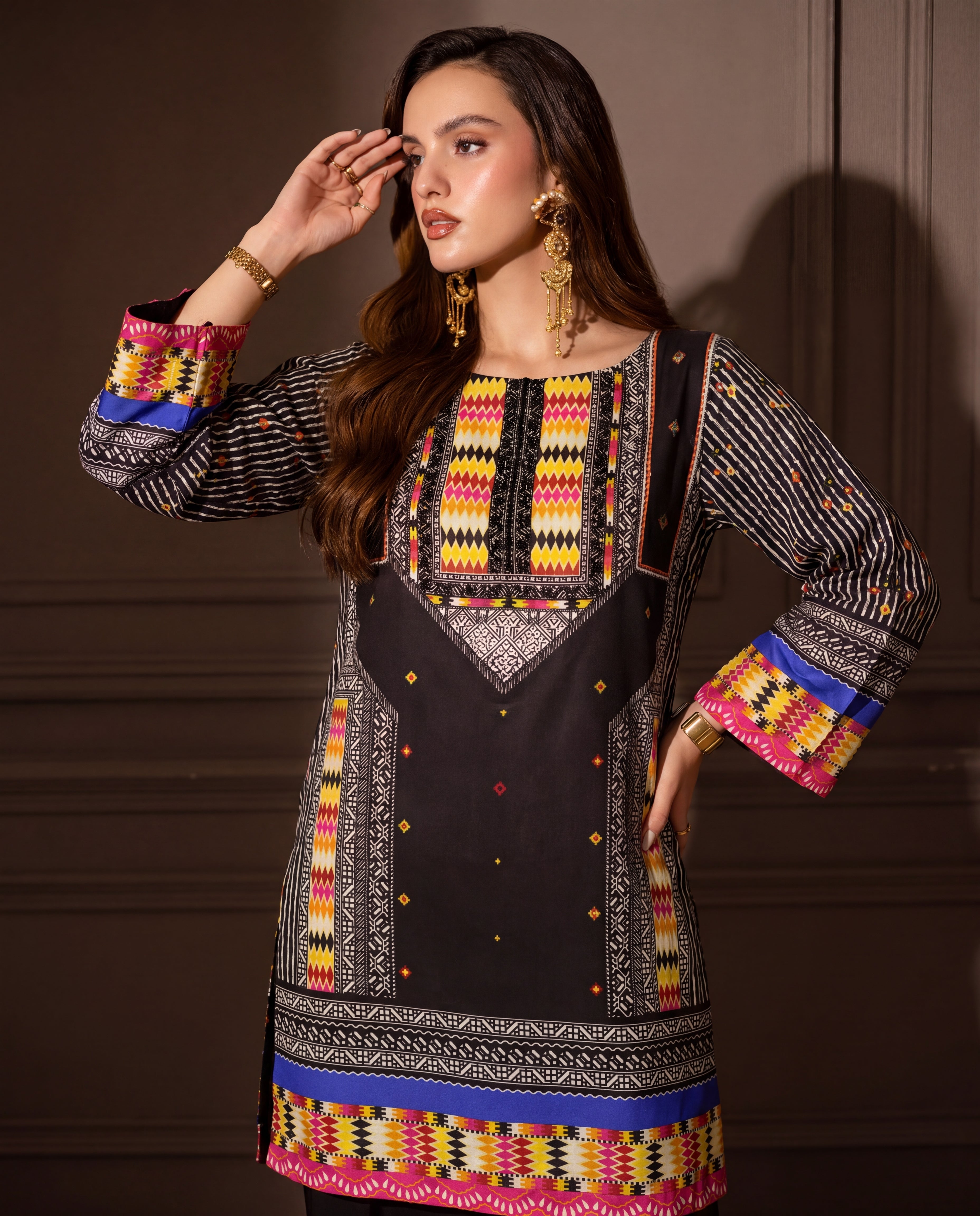 Narmeen - Black Premium Fabric Pakistani Summer Dresses - Sahiba-clothing - 10