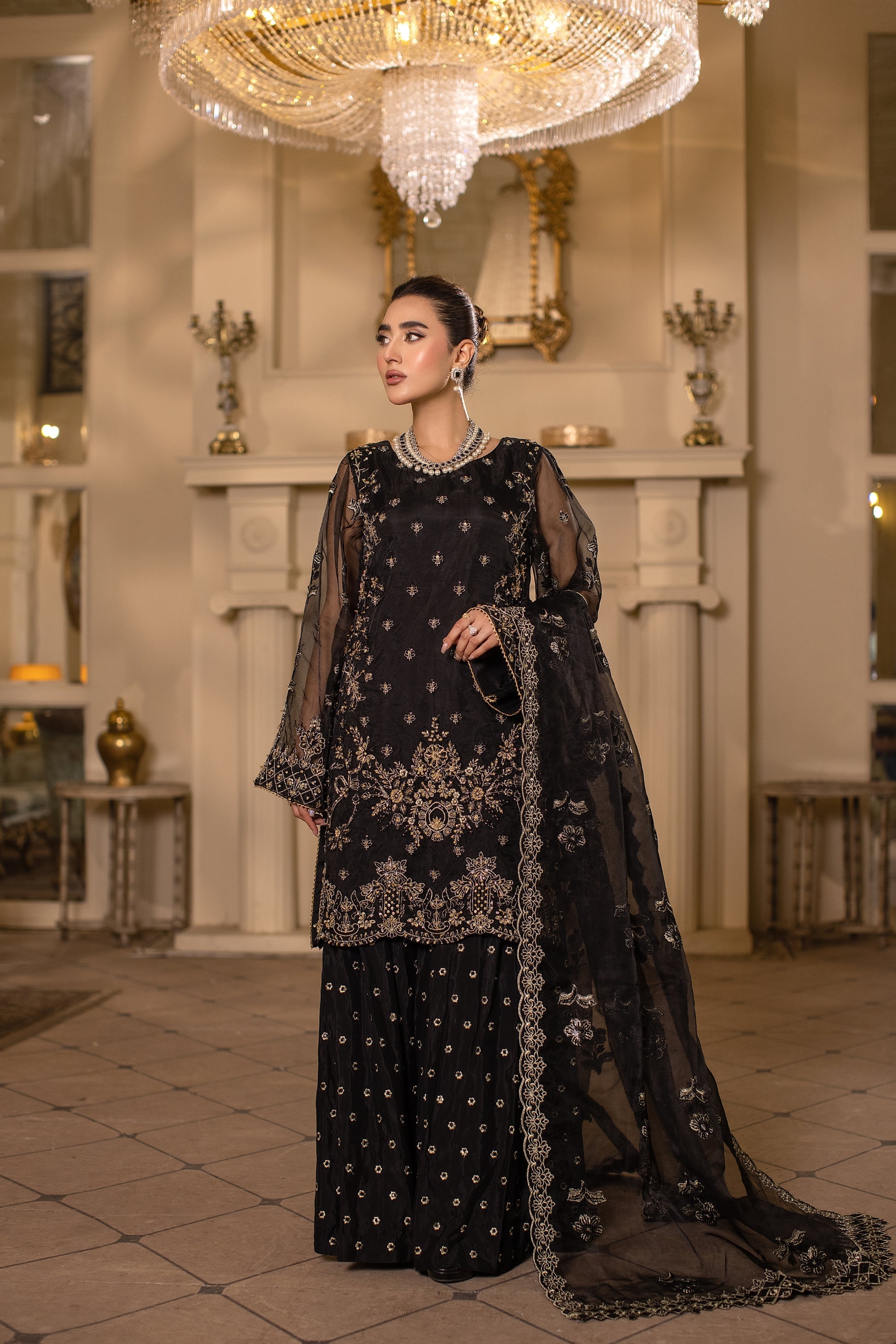 Noctura Raw Silk Pakistani Formal Dresses - Sidra Aleem - 1