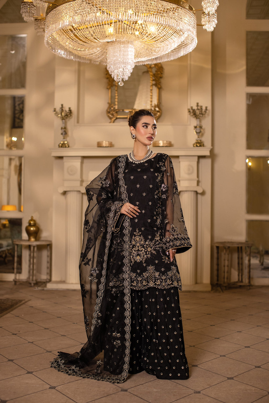 Noctura Raw Silk Pakistani Formal Dresses - Sidra Aleem - 2