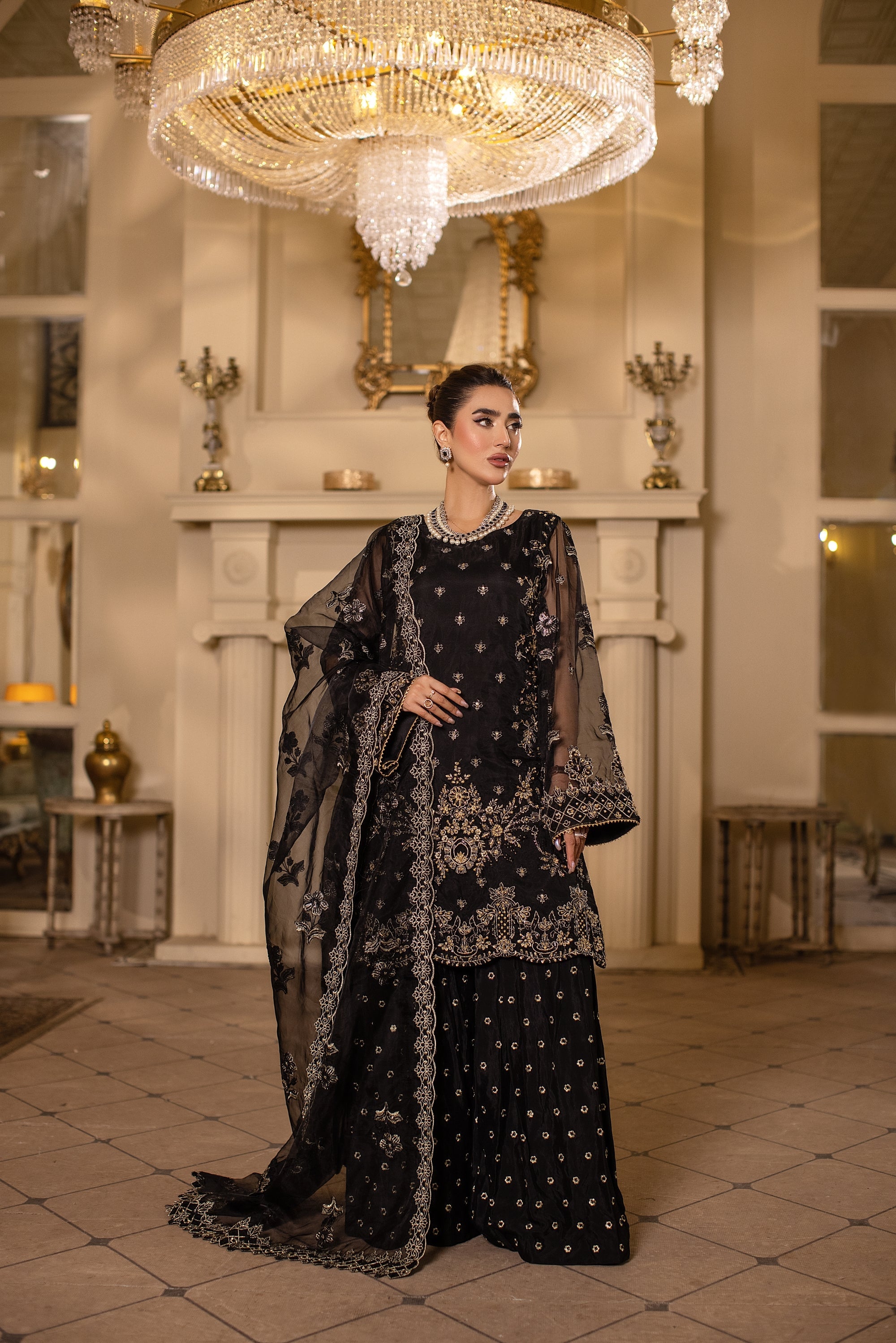 Noctura Raw Silk Pakistani Formal Dresses - Sidra Aleem - 2