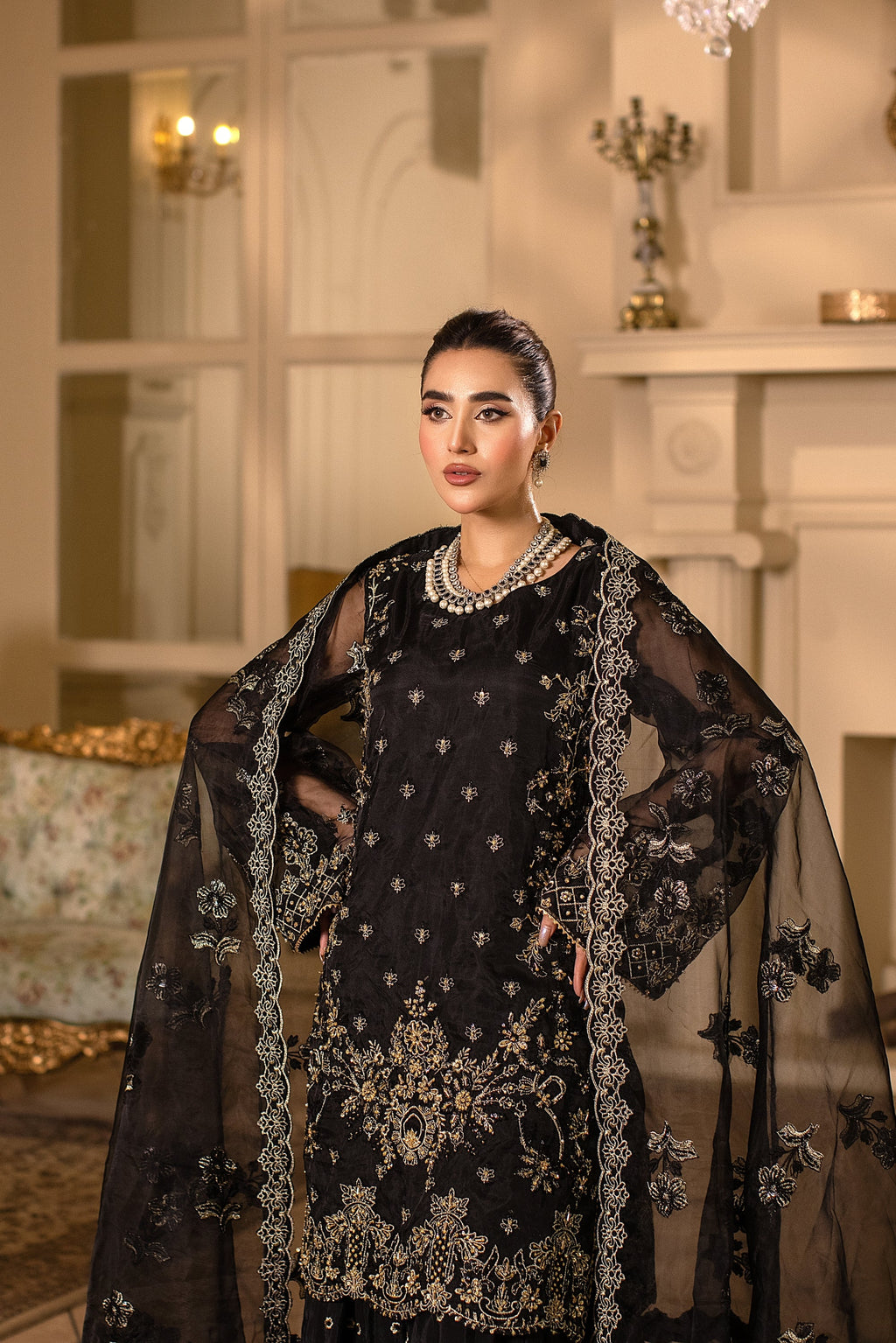 Noctura Raw Silk Pakistani Formal Dresses - Sidra Aleem - 3