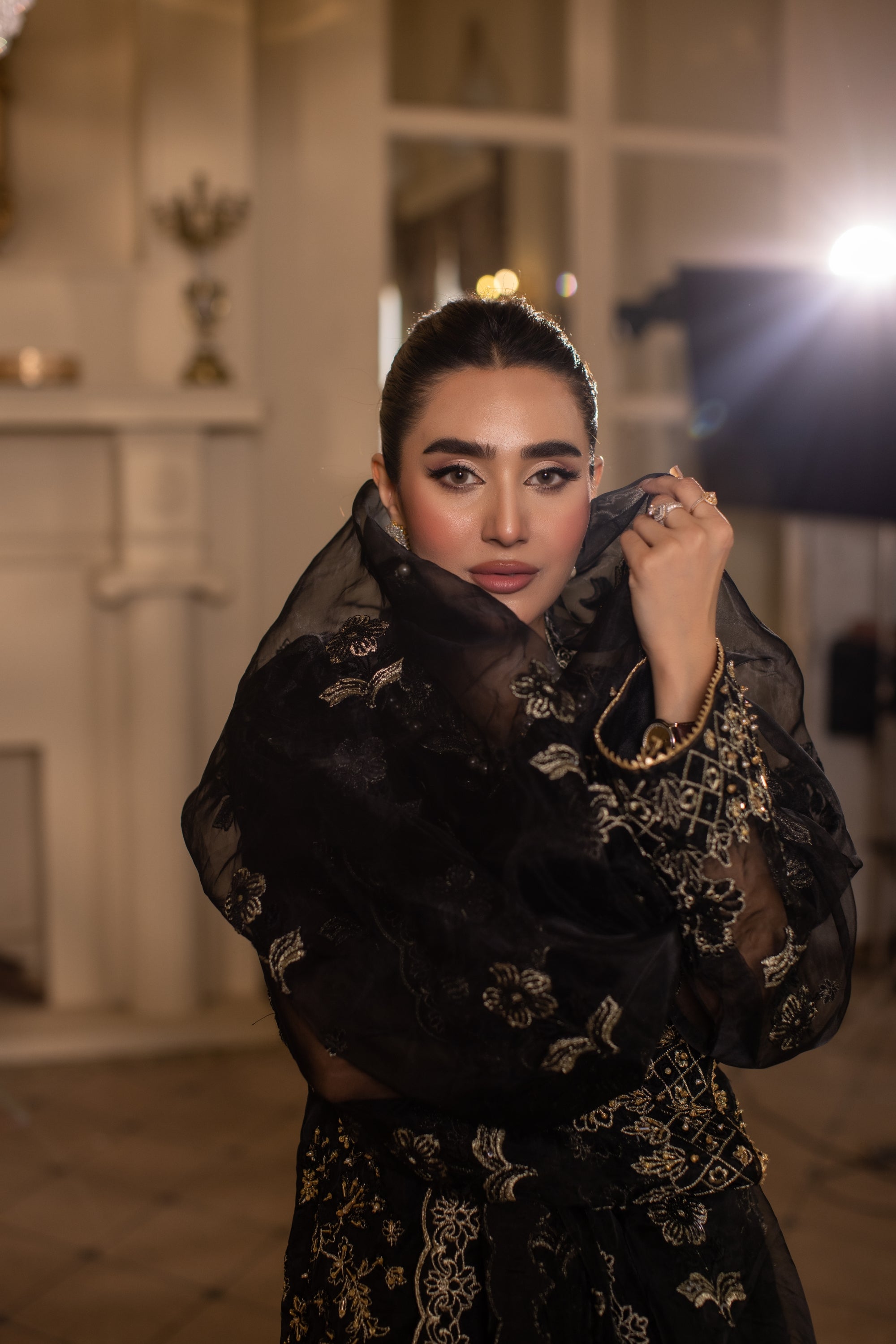 Noctura Raw Silk Pakistani Formal Dresses - Sidra Aleem - 5