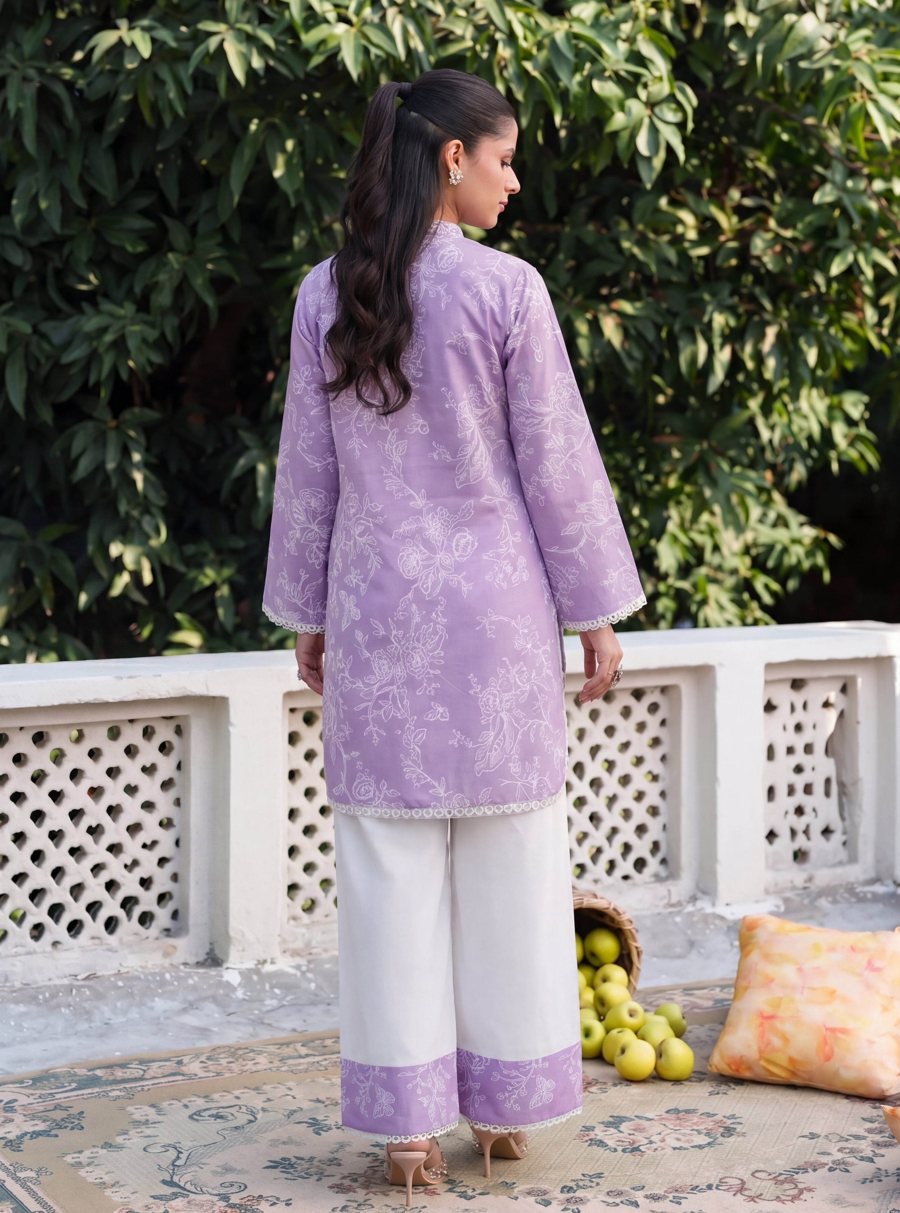 Plum Lailac Premium Fabric Pakistani Summer Dresses - Sahiba-clothing - 2