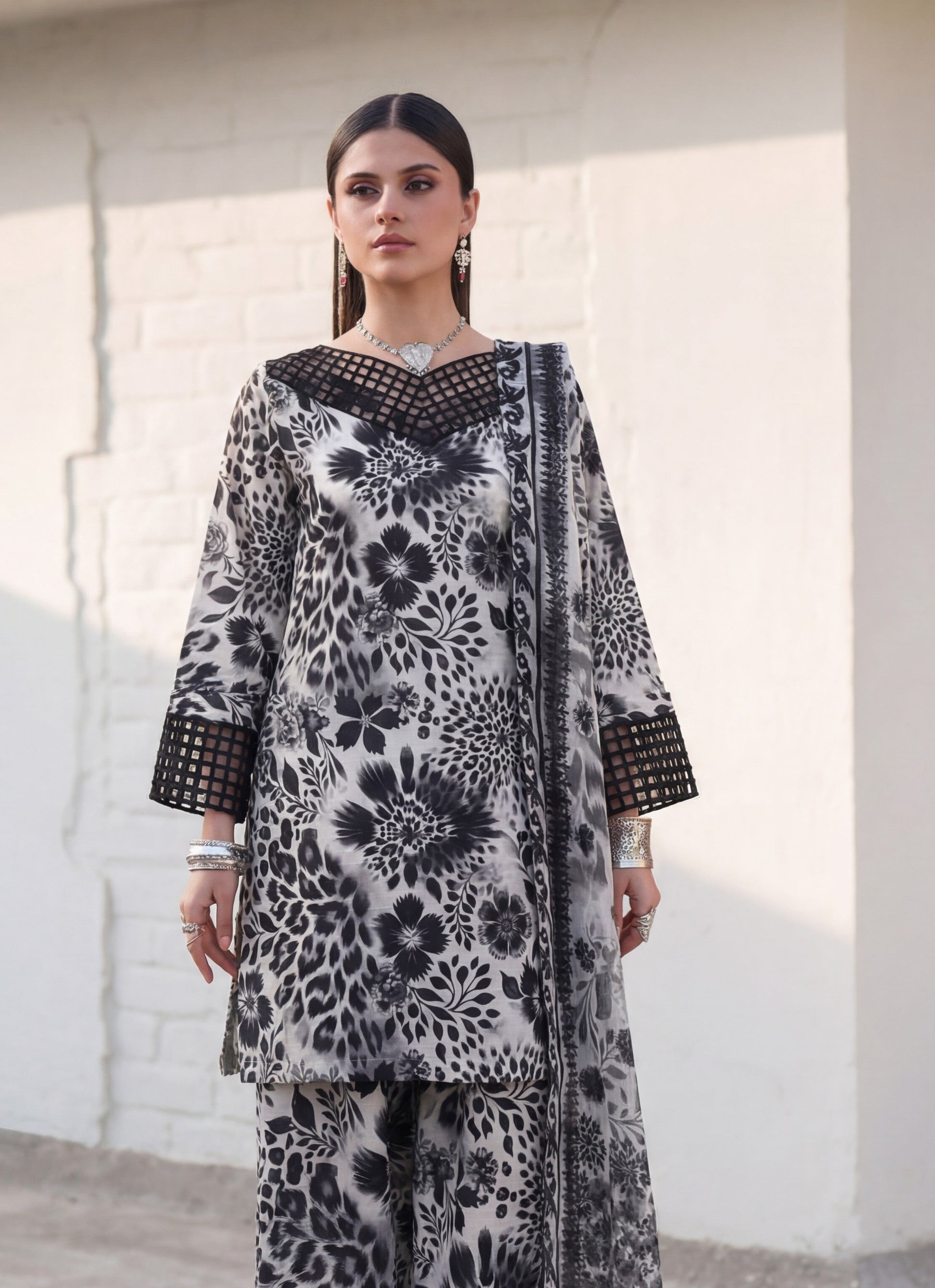 Porcelain Premium Fabric Pakistani Summer Dresses - Sahiba-clothing - 5