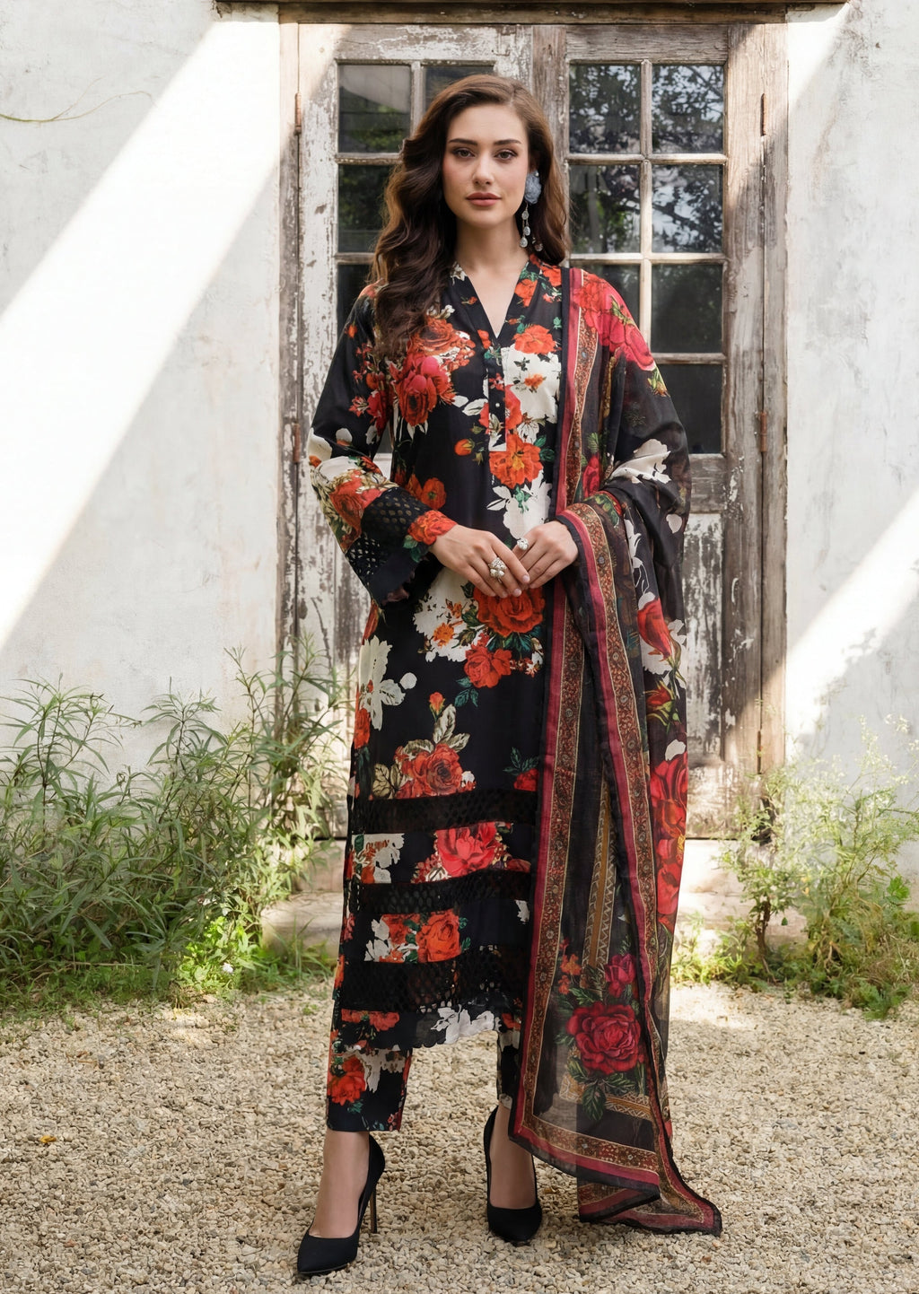 Ramsha Black Premium Fabric Pakistani Summer Dresses - Sahiba-clothing - 5