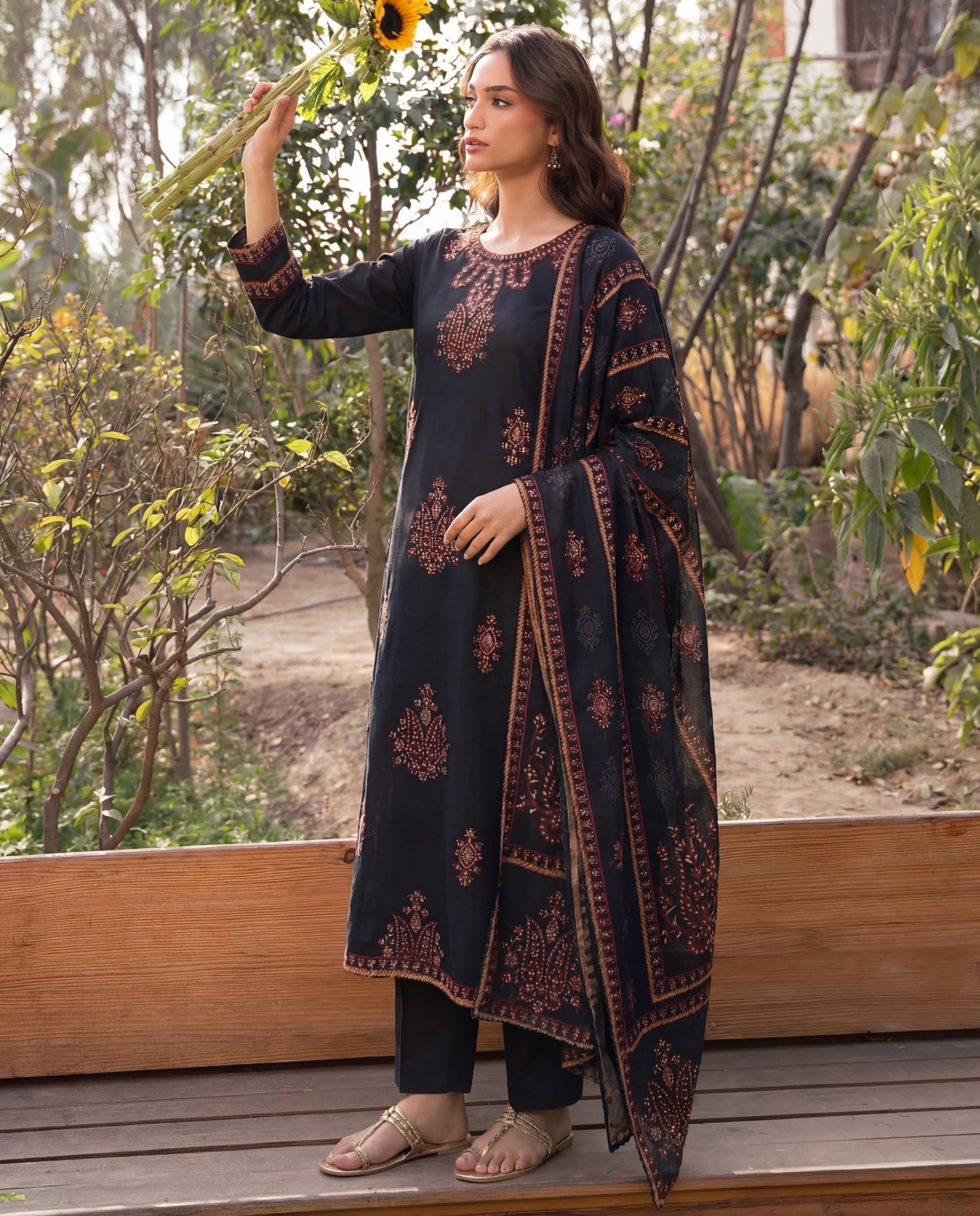 Reena Black Premium Fabric Pakistani Summer Dresses - Sahiba-clothing - 5