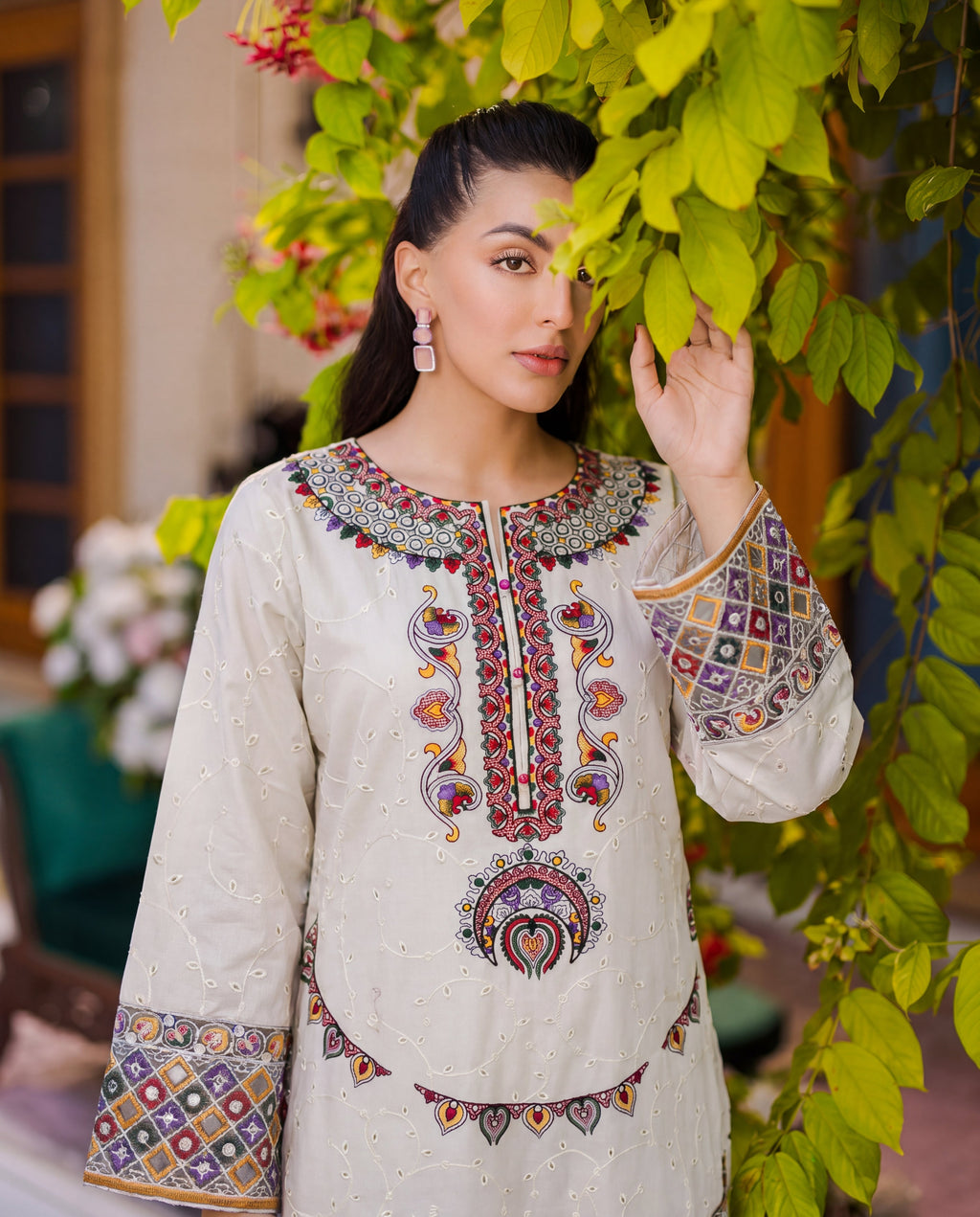 Rosemary Ivory Premium Fabric Pakistani Summer Dresses - Sahiba-clothing - 7