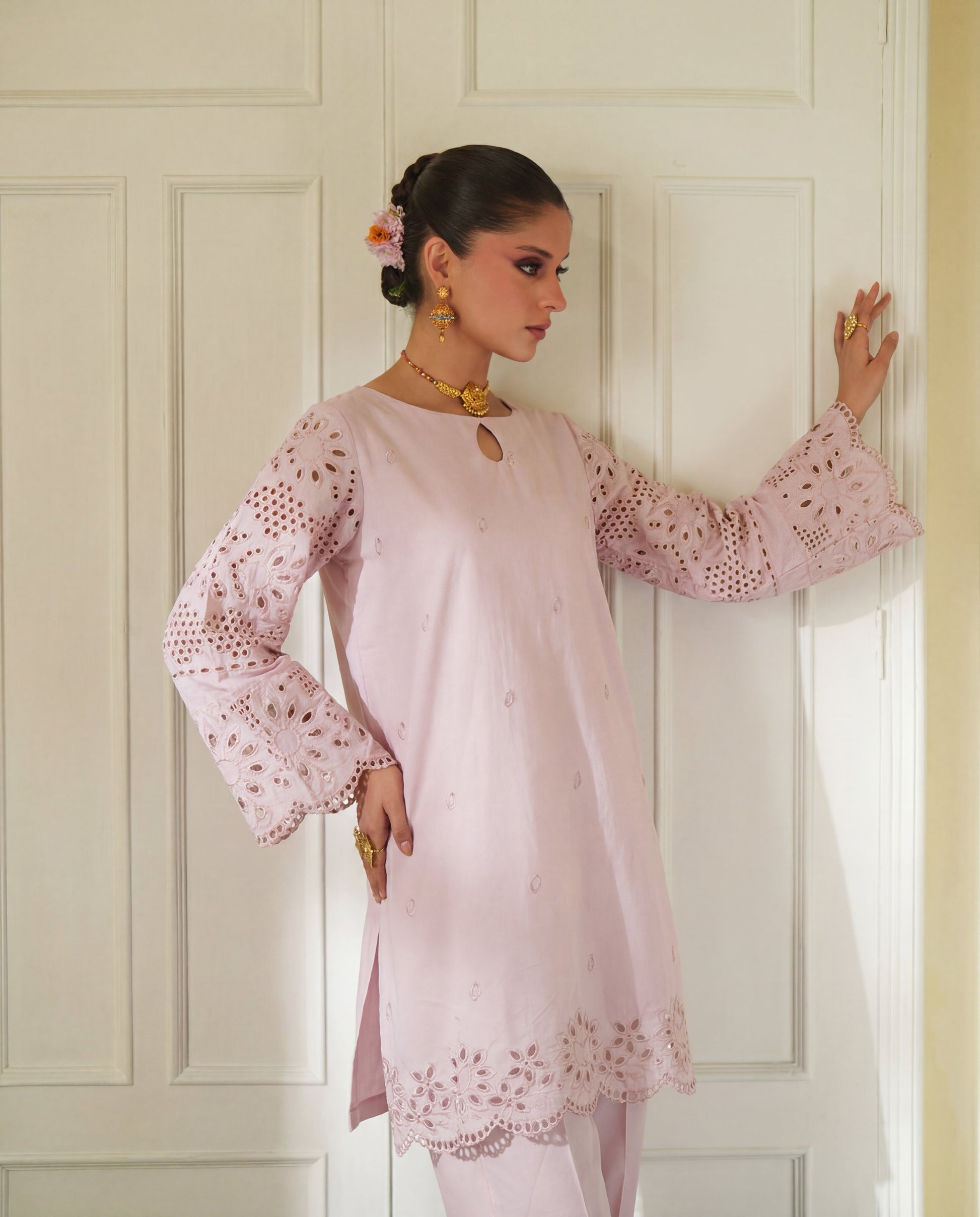 Saamiya Pink Premium Fabric Pakistani Summer Dresses - Sahiba-clothing - 2