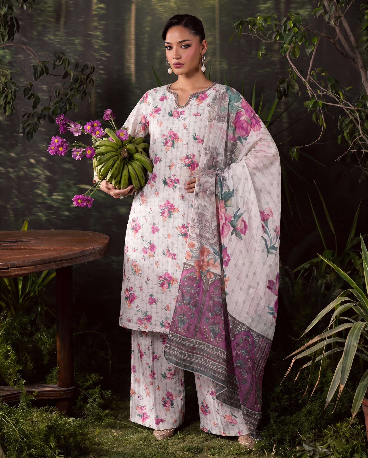 Saffron Ivory Premium Fabric Pakistani Summer Dresses - Sahiba-clothing - 4