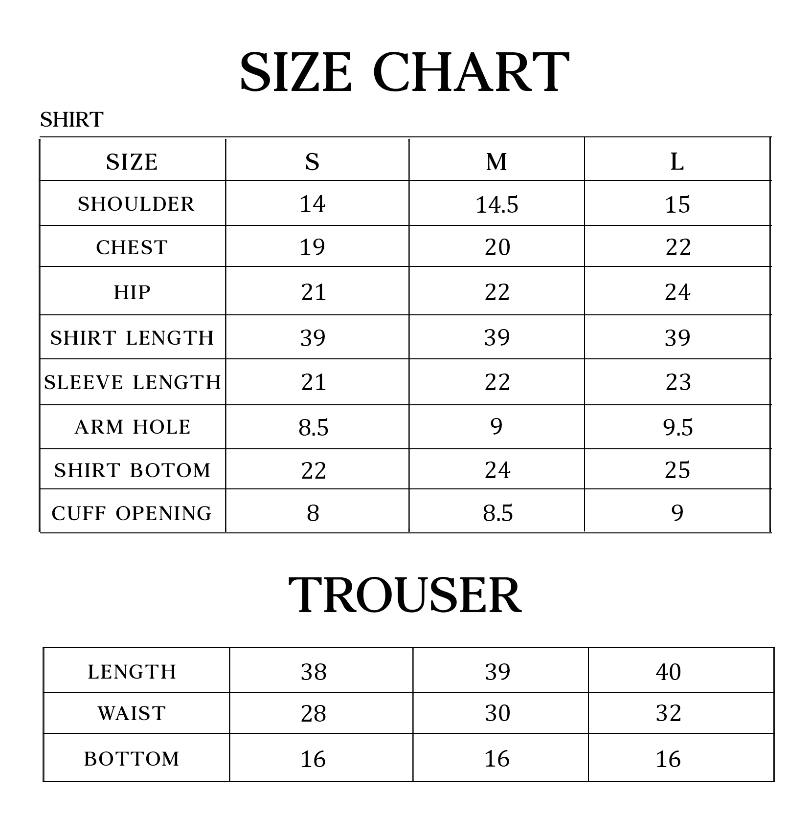 Size Chart