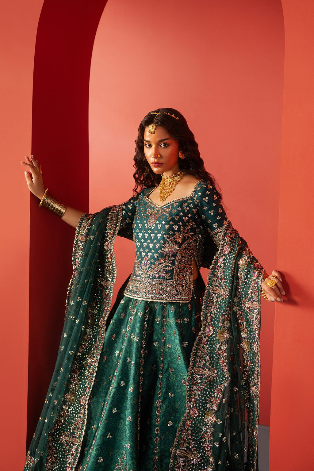 Afsar Raw Silk Pakistani Bridal and Formal Dresses - Afrozeh - 4