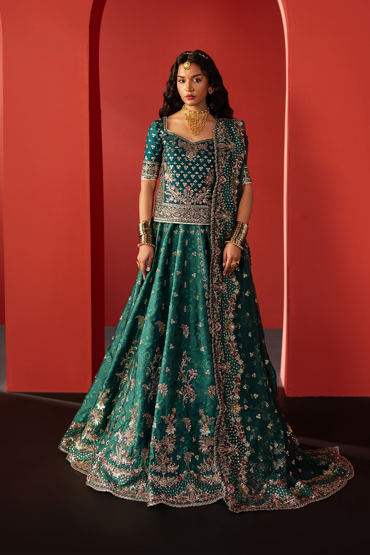 Afsar Raw Silk Pakistani Bridal and Formal Dresses - Afrozeh - 1