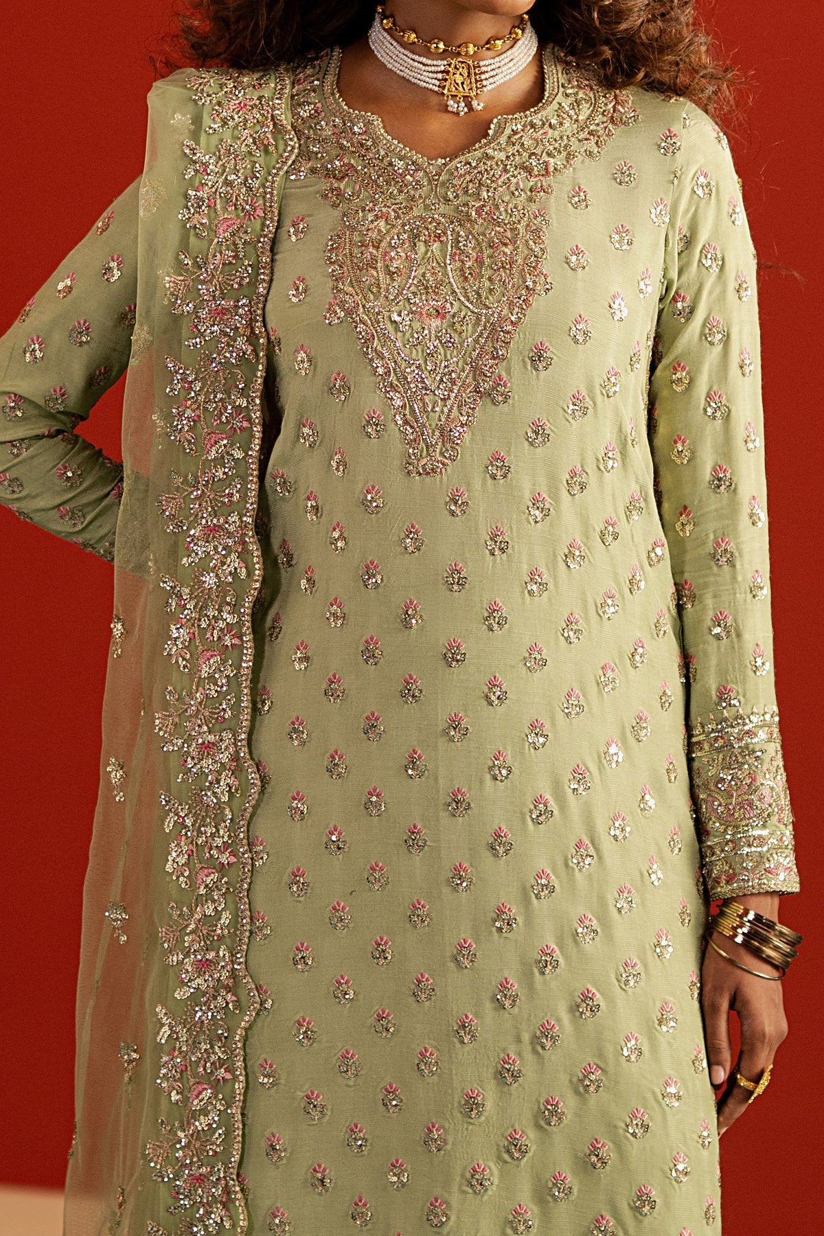 Shahwar Raw Silk Pakistani Formal Dresses - Afrozeh - 4