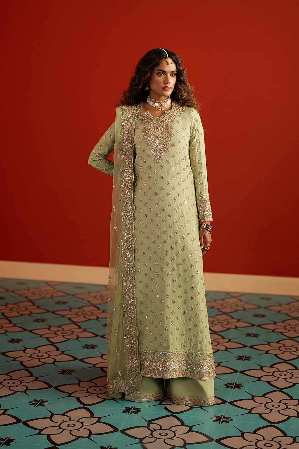 Shahwar Raw Silk Pakistani Formal Dresses - Afrozeh - 1