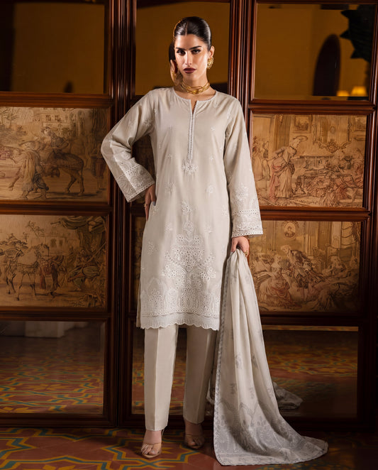 Vanzila Ivory Premium Fabric Pakistani Summer Dresses - Sahiba-clothing - 1