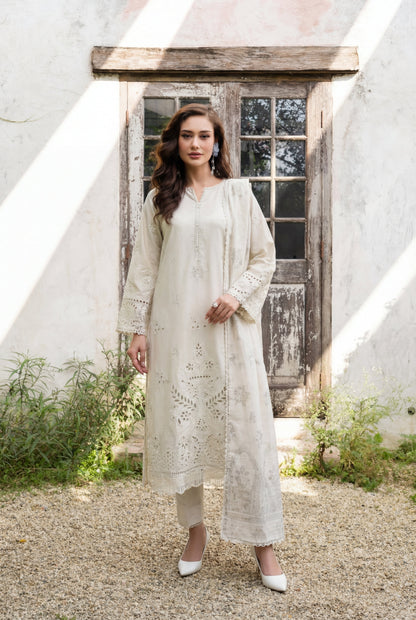 Vanzila Ivory Premium Fabric Pakistani Summer Dresses - Sahiba-clothing - 3