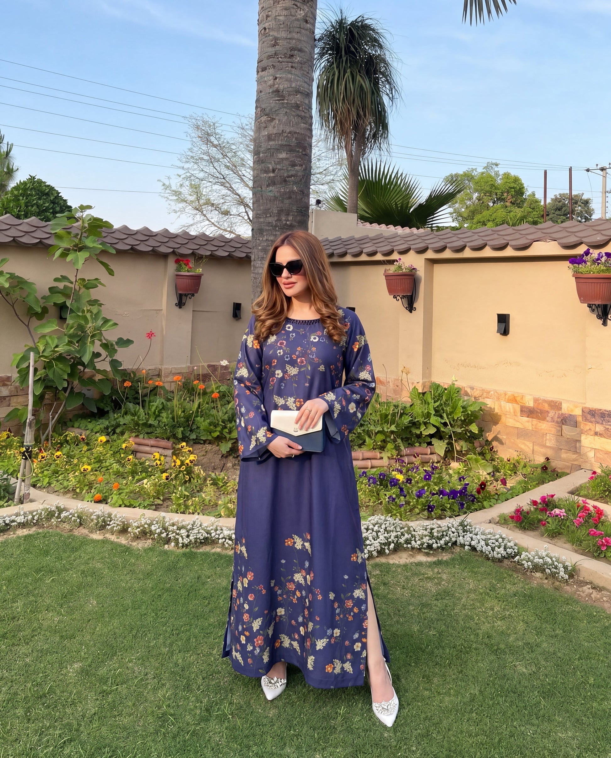Veil Navy Premium Fabric Pakistani Formal Dresses - Sahiba-clothing - 4