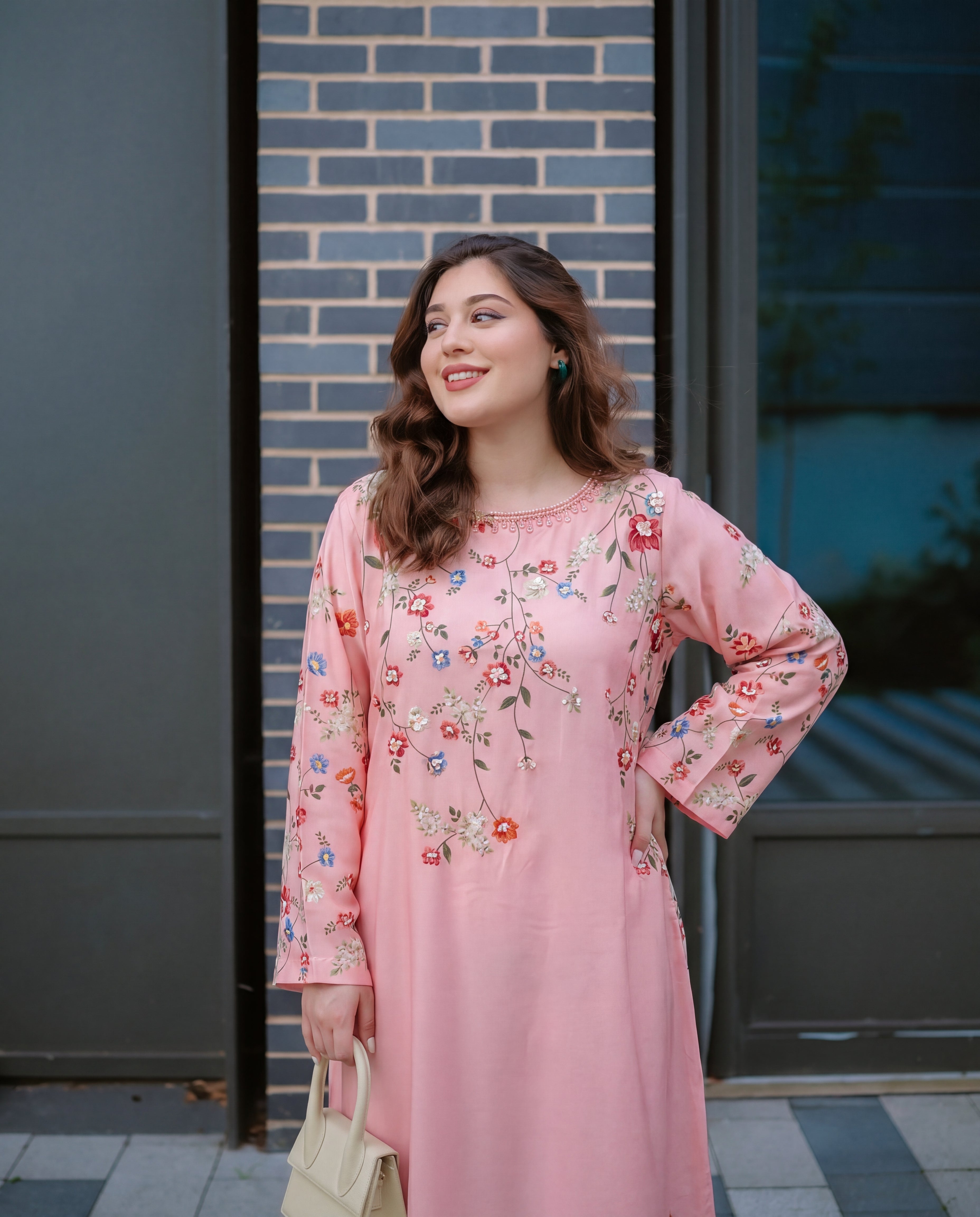 Veil Peach Premium Fabric Pakistani Summer Dresses - Sahiba-clothing - 5