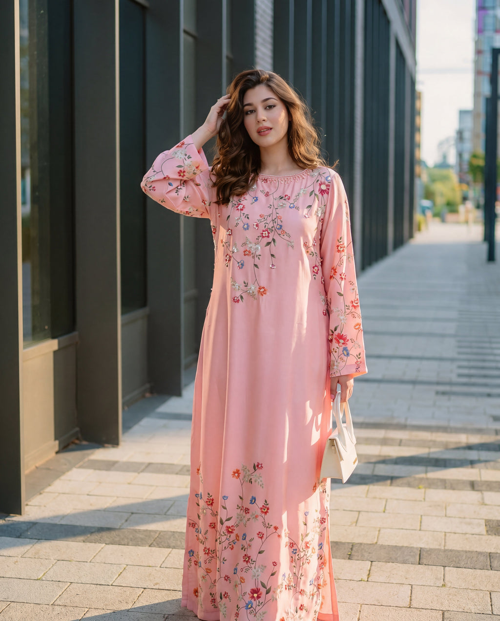 Veil Peach Premium Fabric Pakistani Summer Dresses - Sahiba-clothing - 4
