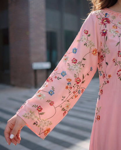 Veil Peach Premium Fabric Pakistani Formal Dresses - Sahiba-clothing - 4