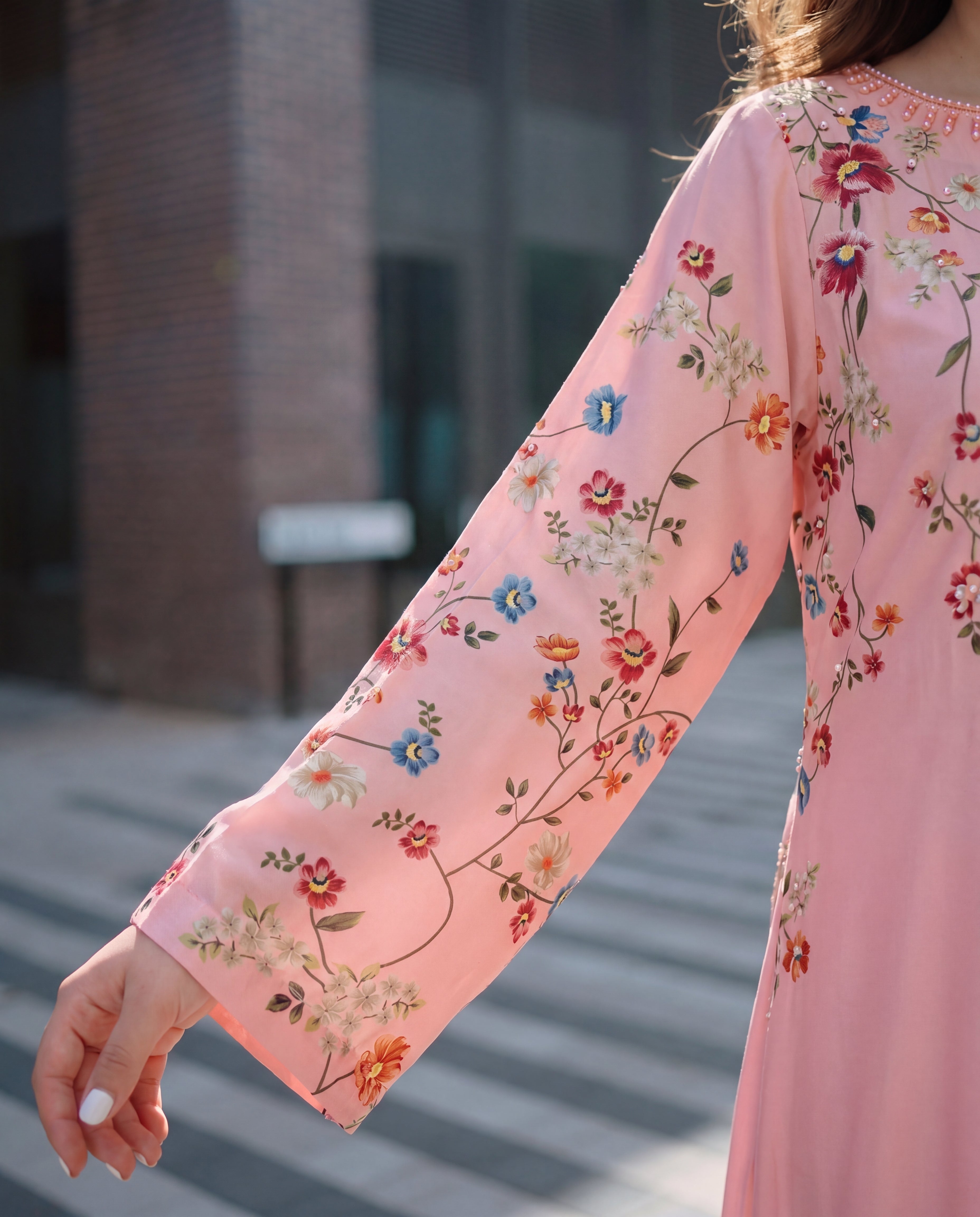 Veil Peach Premium Fabric Pakistani Summer Dresses - Sahiba-clothing - 7