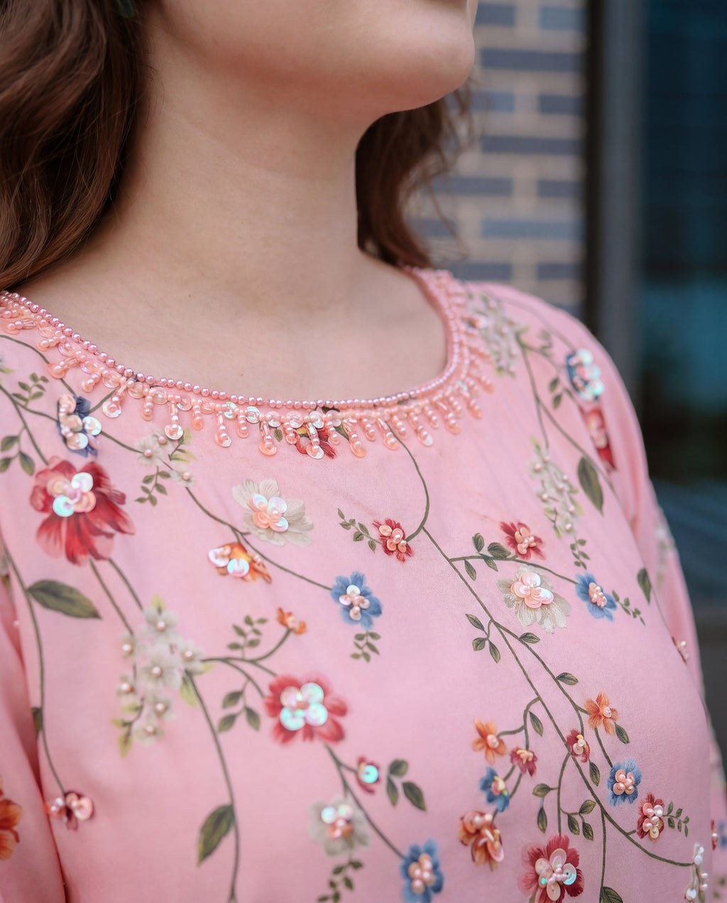 Veil Peach Premium Fabric Pakistani Summer Dresses - Sahiba-clothing - 6