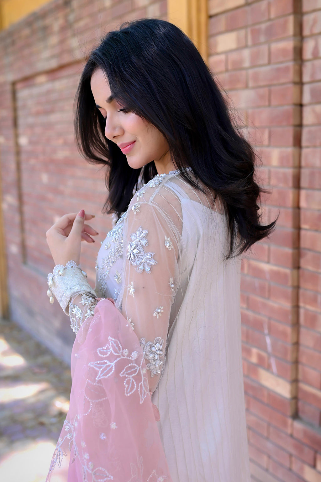 Pearl Wind Raw Silk Pakistani Formal Dresses - Saad Shaikh - 11