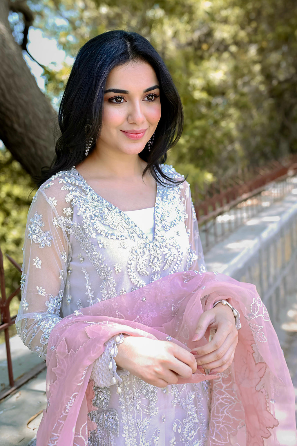 Pearl Wind Raw Silk Pakistani Formal Dresses - Saad Shaikh - 14