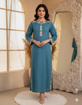 Mars blue Premium Fabric Pakistani Winter Dresses - Sahiba-clothing - 1