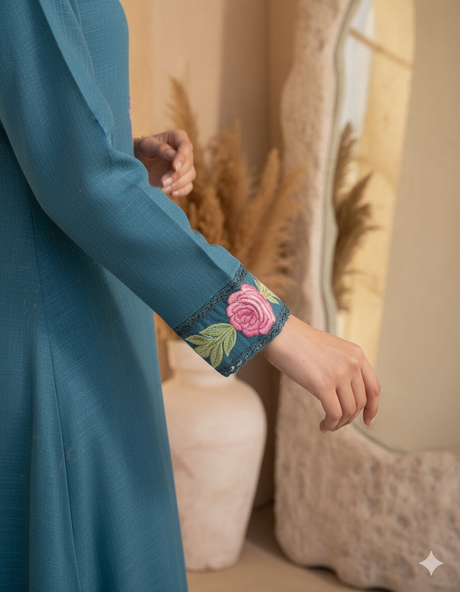 Mars blue Premium Fabric Pakistani Winter Dresses - Sahiba-clothing - 3