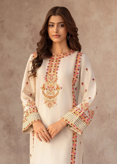 Dilruba - Off White Premium Fabric Pakistani Summer Dresses - Sahiba-clothing - 2