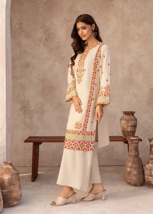 Dilruba - Off White Premium Fabric Pakistani Summer Dresses - Sahiba-clothing - 3