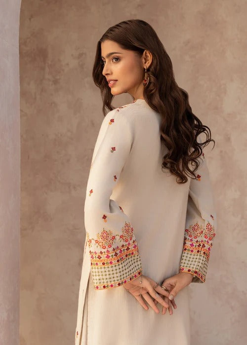 Dilruba - Off White Premium Fabric Pakistani Summer Dresses - Sahiba-clothing - 5