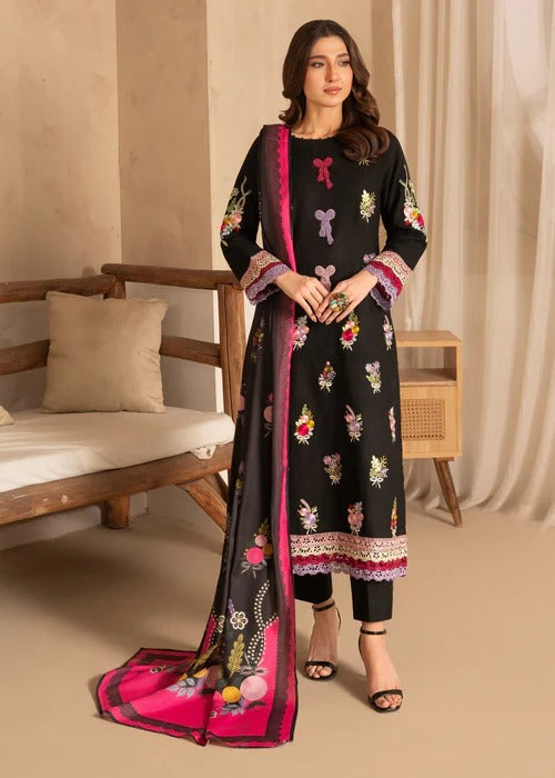Faiqa - Black Premium Fabric Pakistani Summer Dresses - Sahiba-clothing - 1