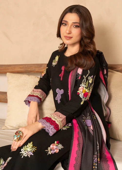 Faiqa - Black Premium Fabric Pakistani Summer Dresses - Sahiba-clothing - 2