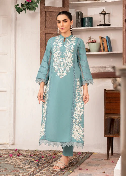 Aquamarine Premium Fabric Pakistani Summer Dresses - Sahiba-clothing - 1