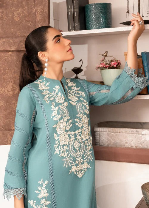 Aquamarine Premium Fabric Pakistani Summer Dresses - Sahiba-clothing - 2