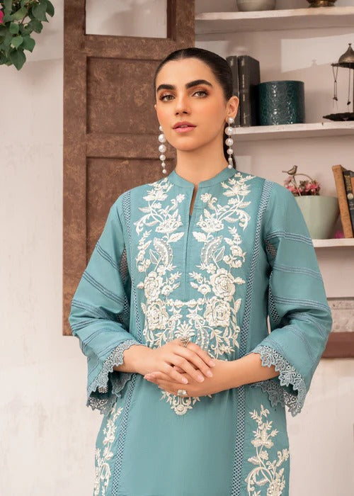 Aquamarine Premium Fabric Pakistani Summer Dresses - Sahiba-clothing - 5